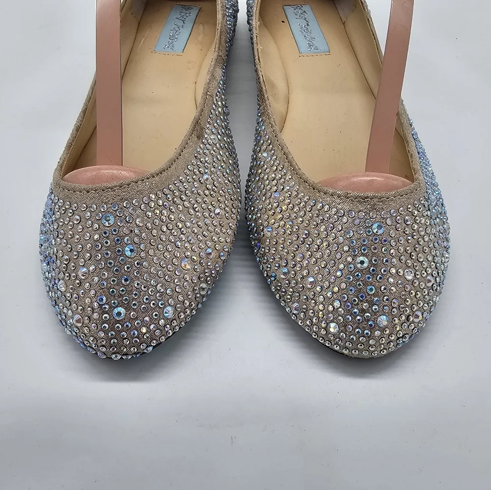 Betsey Johnso SB Joy Bling Weddin Prom Ballet Flats 6.5 - Picture 5 of 14